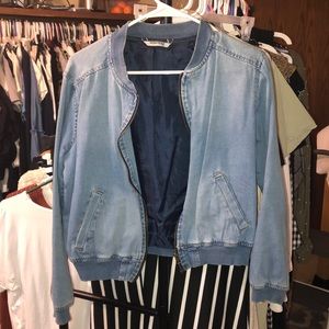 Denim bomber jacket
